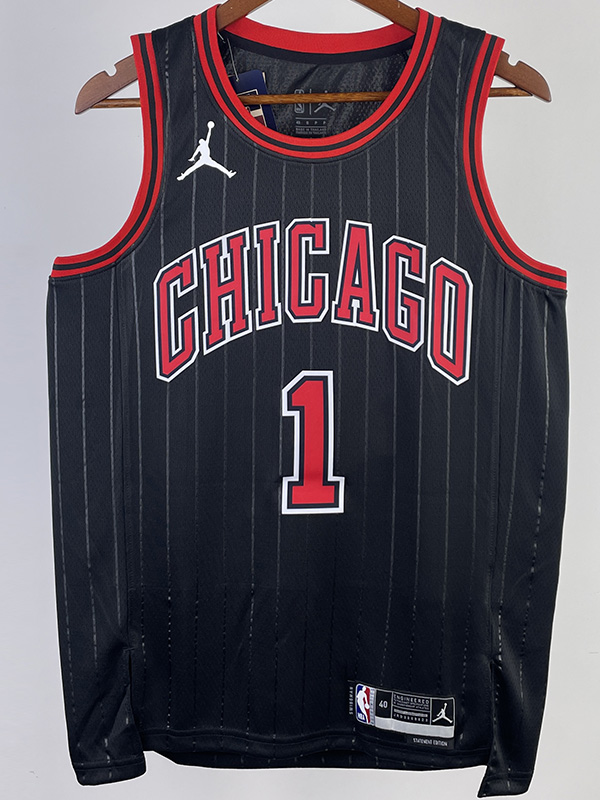 22-23 BULLS ROSE #1 Black Top Quality Hot Press...
