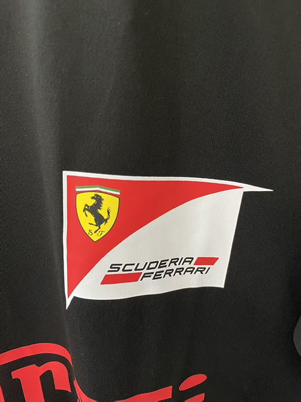 25-26 F1 Ferrari Black Casual T-Shirts Racing Suit (圆领)
