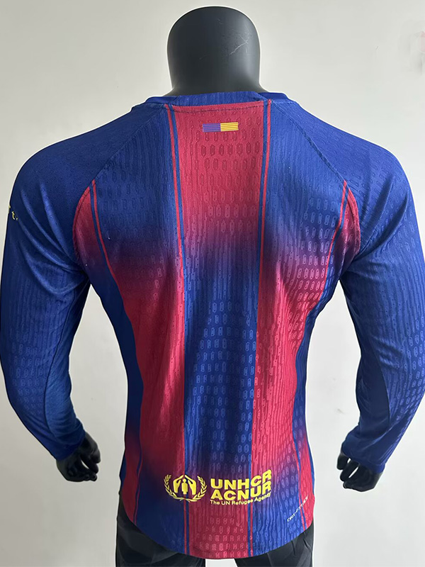 25-26 BAR Red Blue Special Edition Long Sleeve Player Version Soccer Jersey (长袖球员)
