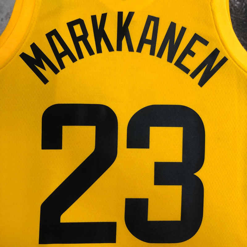 22-23 JAZZ MARKKANEN #23 Yellow Top Quality Hot...