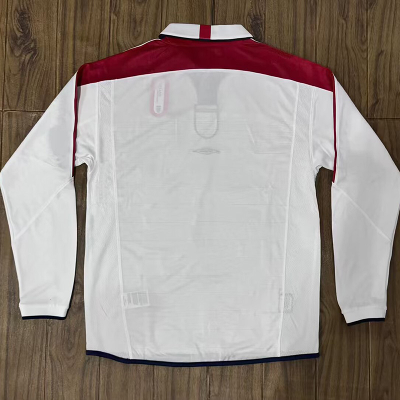2004 England Home Retro Long Sleeve Soccer Jersey (长袖)