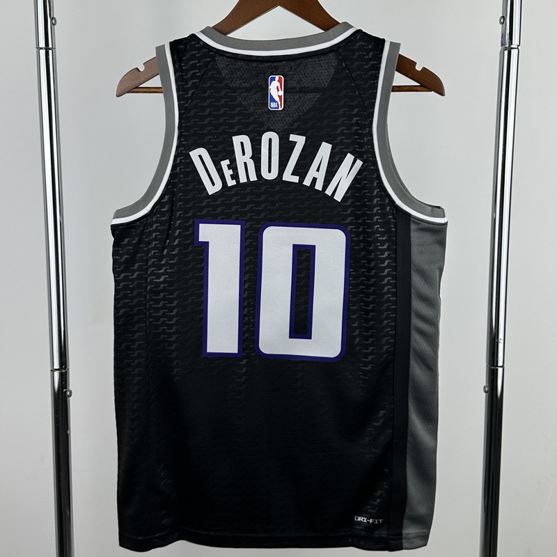 23-24 Kings DEROZAN #10 Black Top Quality Hot Pressing NBA Jersey