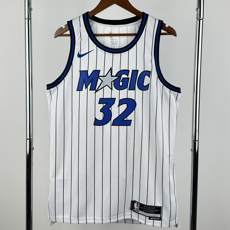 25-26 Magic O'NEAL #32 White Top Quality Hot Pressing NBA Jersey(条纹)