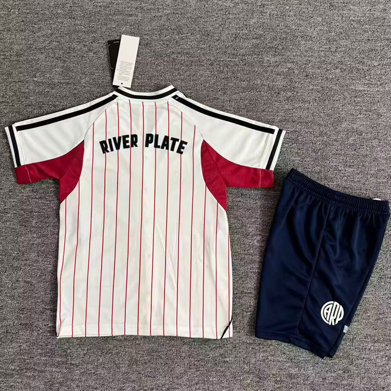 25-26 River Plate White Casual Edition Kids Baseball Jersey