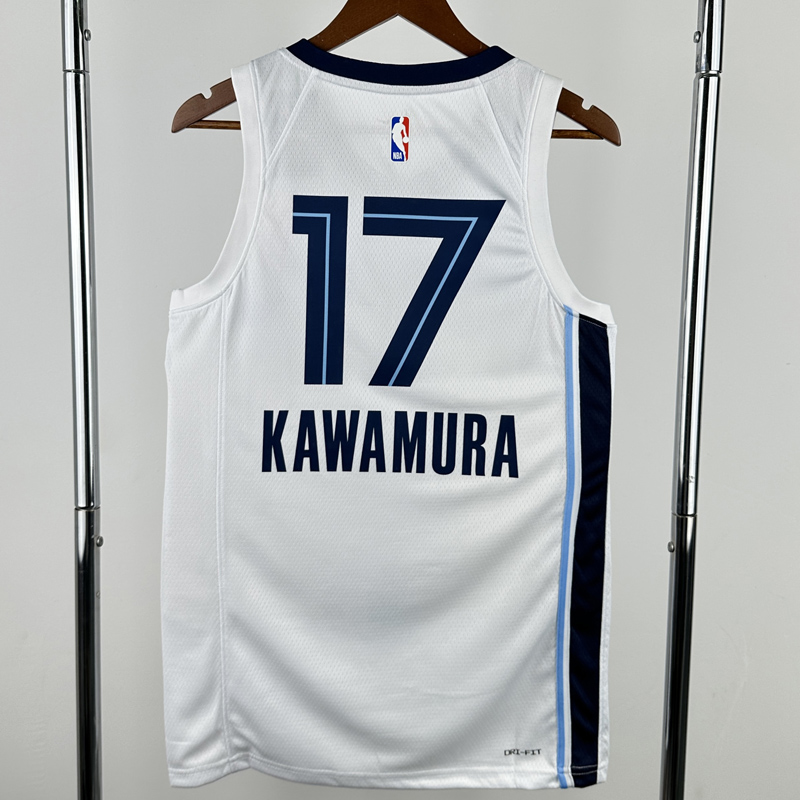 22-23 Grizzlies KAWAMURA #17 White Top Quality Hot Pressing NBA Jersey