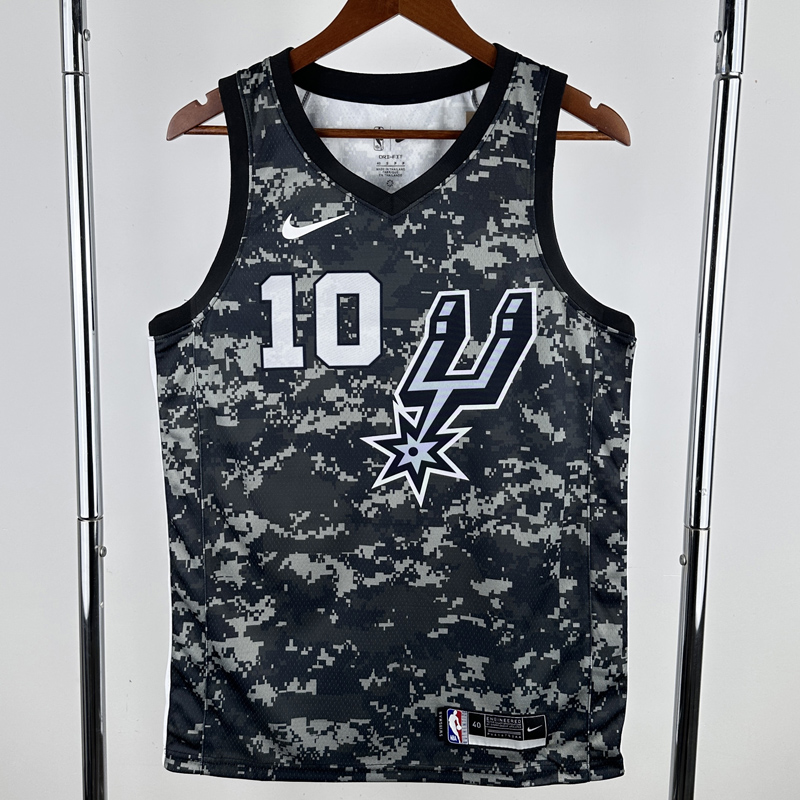 SA Spurs SOCHAN #10 Camouflage color Top Quality Hot Pressing NBA Jersey