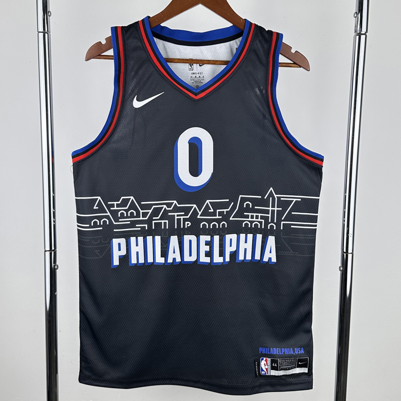 20-21 76ERS MAXEY #0 Black City Edition Top Quality Hot Pressing NBA Jersey