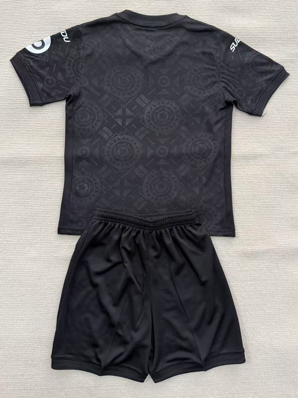 25-26 Wolves Black Goalkeeper Kids Soccer Jersey