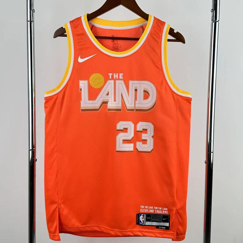 25-26 Cleveland Cavaliers JAMES #23 Orange City Edition Top Quality Hot Pressing NBA Jersey